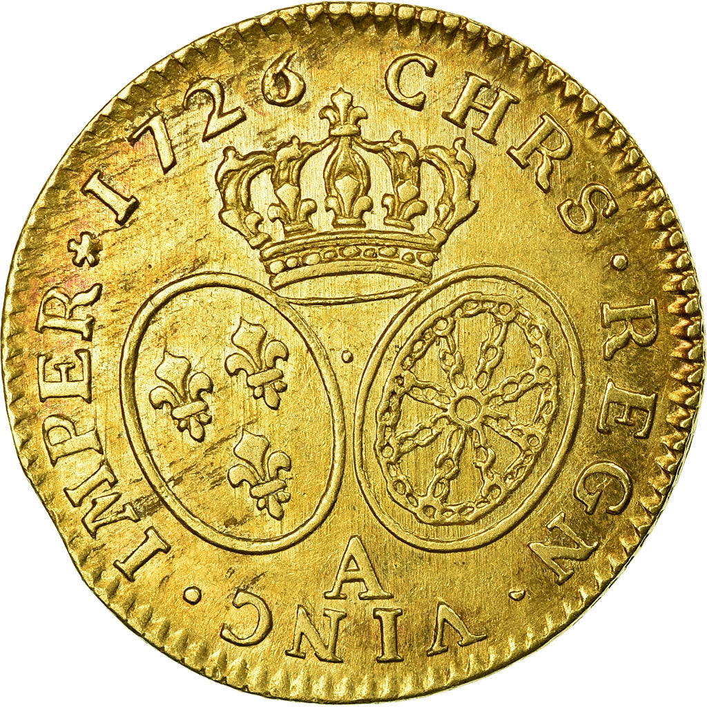 Münze, Frankreich, Louis XV, Louis d'or aux lunettes, Louis d'Or, 1726, Paris