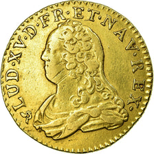 Moeda, França, Louis XV, Louis d'or aux lunettes, Louis d'Or, 1731, Rouen
