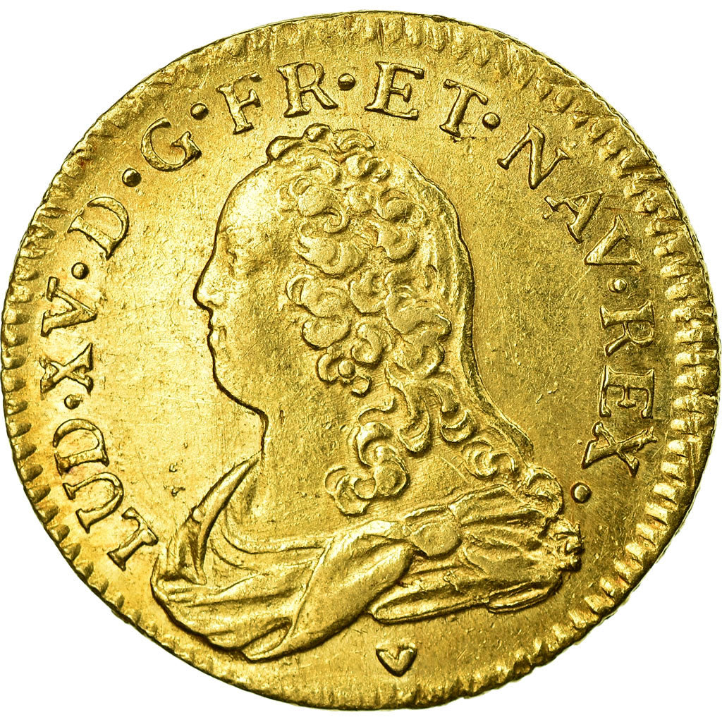Coin, France, Louis XV, Louis d'or aux lunettes, 1731, Aix, KM 489.27