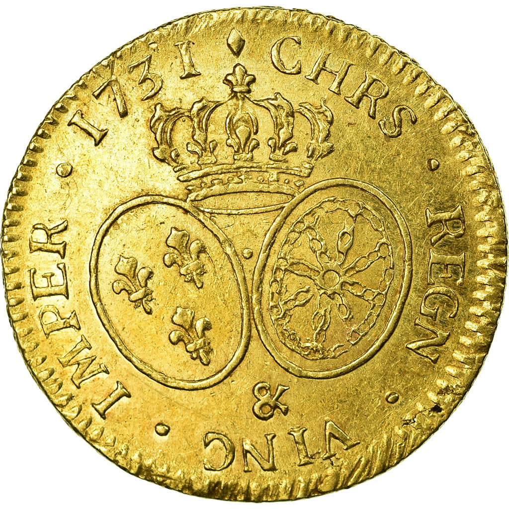 Coin, France, Louis XV, Louis d'or aux lunettes, 1731, Aix, KM 489.27