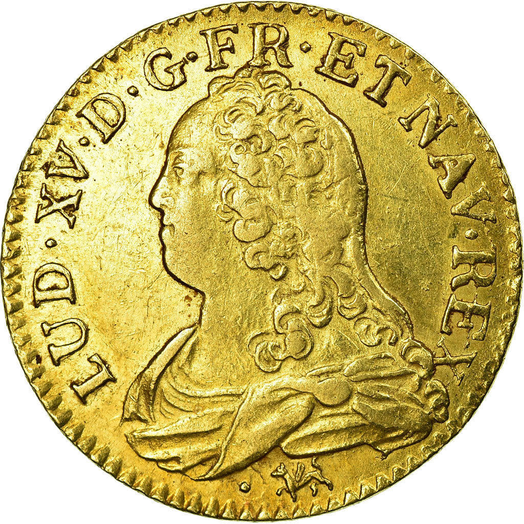 Coin, France, Louis XV, Louis d'or aux lunettes, 1732, La Rochelle, KM 489.9