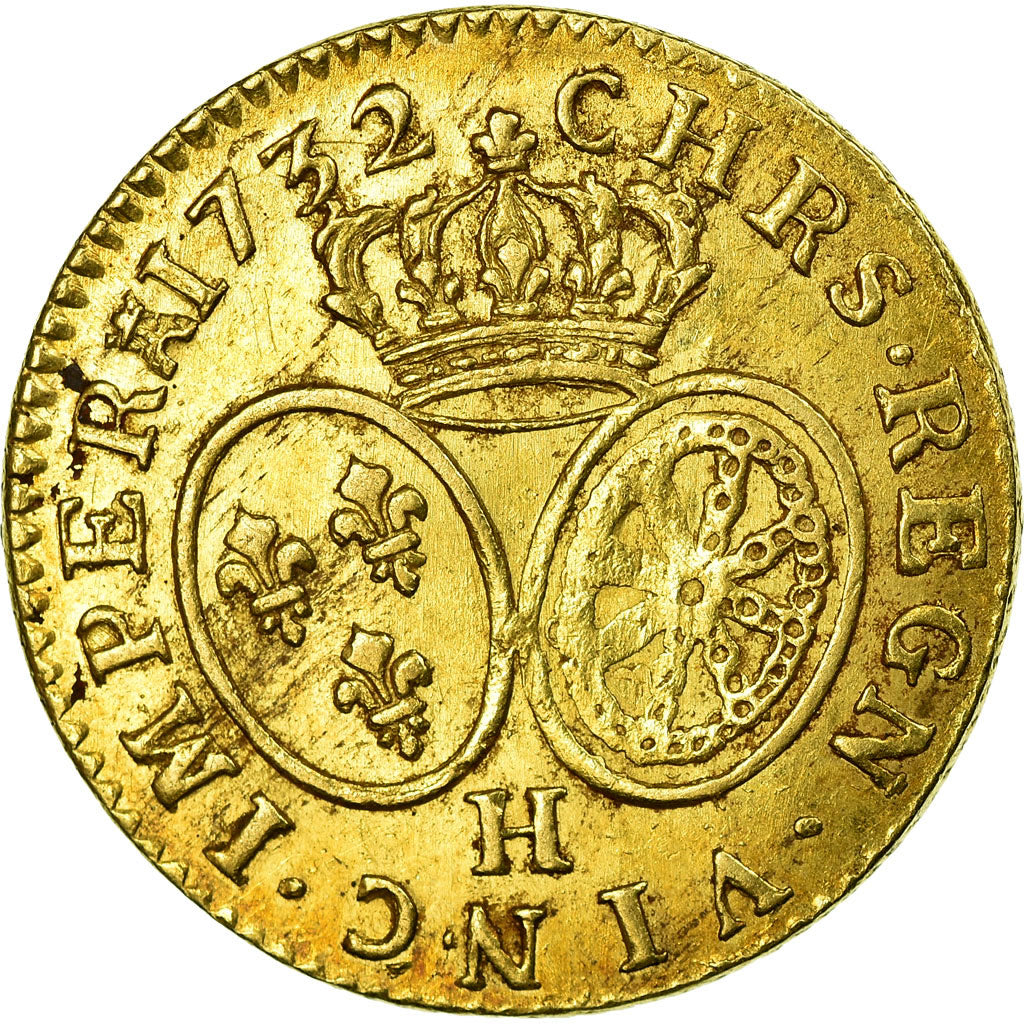 Coin, France, Louis XV, Louis d'or aux lunettes, 1732, La Rochelle, KM 489.9