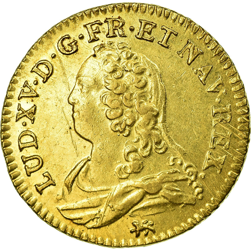 Coin, France, Louis XV, Louis d'or aux lunettes, 1734, Nantes, KM 489.20