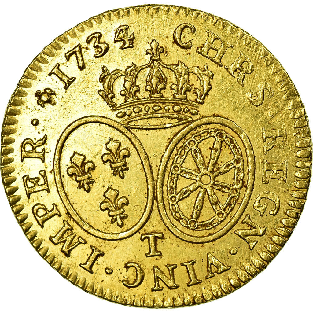 Coin, France, Louis XV, Louis d'or aux lunettes, 1734, Nantes, KM 489.20