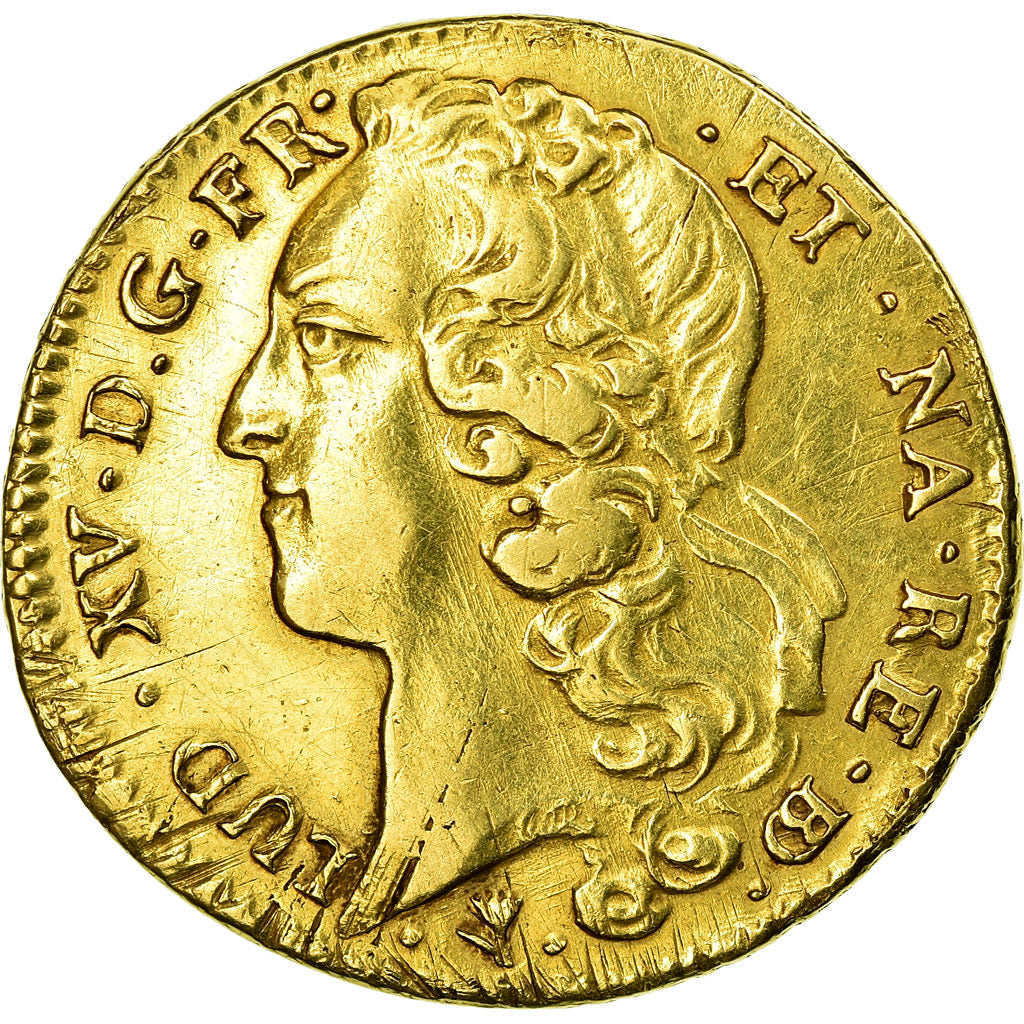 Monnaie, France, Louis XV, Double louis d'or de Béarn au bandeau, 1763 Pau