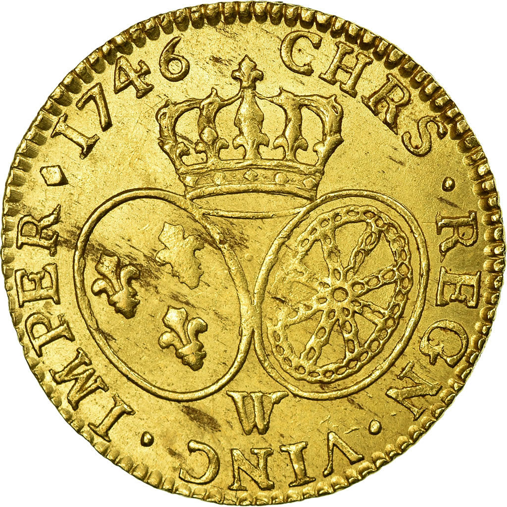 Monnaie, France, Louis XV, Louis d'or au bandeau, 1746, Lille, SUP, Gadoury 341