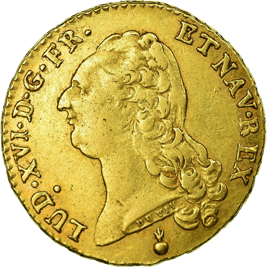 Monnaie, France, Louis XVI, Double louis d'or à la tête nue, 1787 Metz, Gad 363