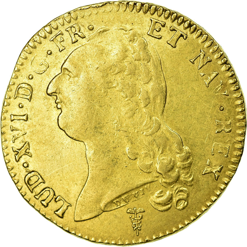 Monnaie, France, Louis XVI, Double louis d'or à la tête nue, 1789 Bordeaux
