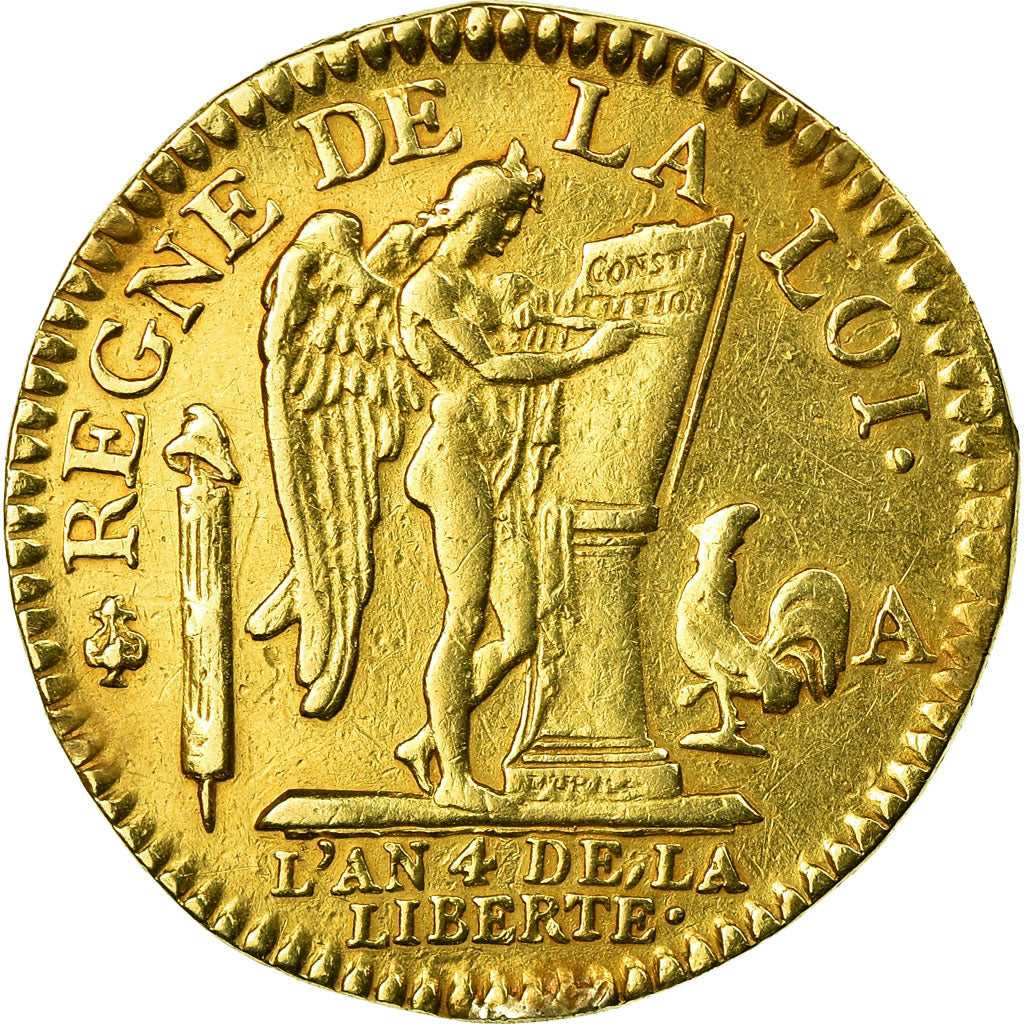 Coin, France, Louis XVI, Louis de 24 livres Constitution, 1792 Paris, KM 617.1