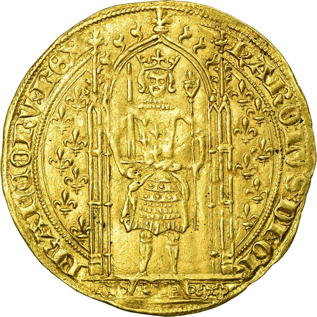 Monnaie, France, Charles V, Franc à pied, TTB+, Or, Duplessy:360