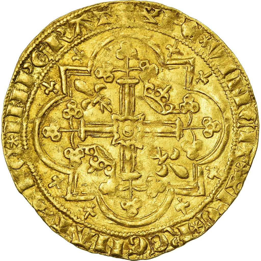 Coin, France, Charles V, Franc à pied, AU(50-53), Gold, Duplessy:360A