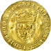 Moneta, Francja, Charles VI, Ecu d'or, Tournai, EF(40-45), Złoto, Duplessy:369B