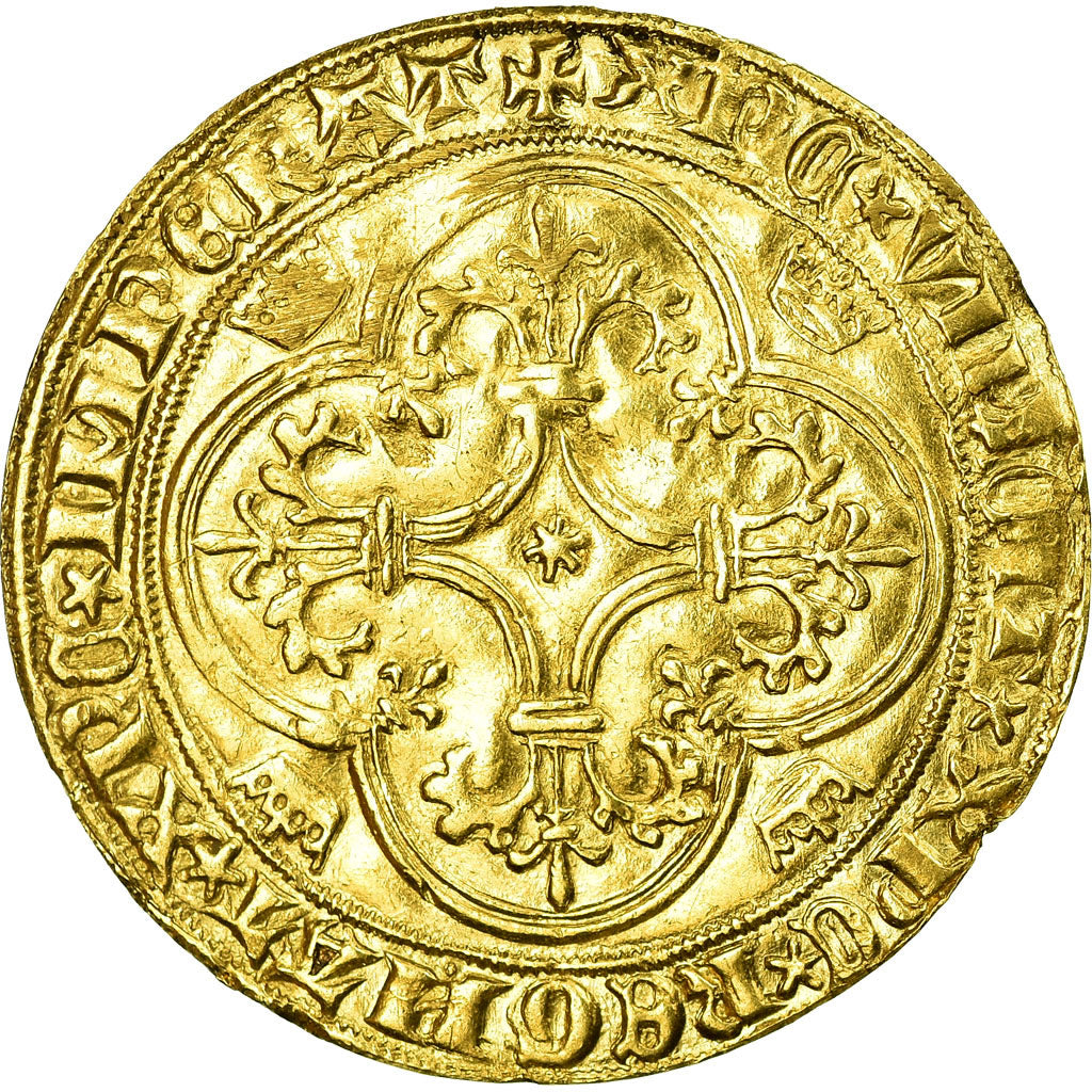 Moneta, Francja, Charles VI, Ecu d'or, Tournai, EF(40-45), Złoto, Duplessy:369B