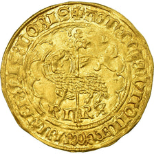Moeda, França, Charles VI, Agnel d'or, Tours, AU(55-58), Dourado, Duplessy:372