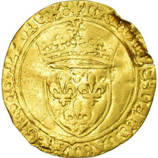 Moeda, França, Charles VIII, Ecu d'or, Rouen, VF(20-25), Dourado, Duplessy:575A