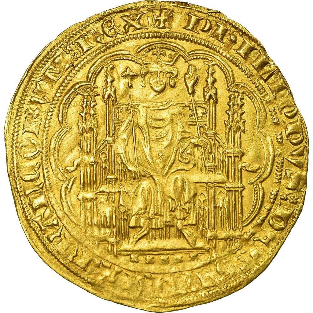 Monnaie, France, Philippe VI, Chaise d'or, 1346, TTB+, Or, Duplessy:258