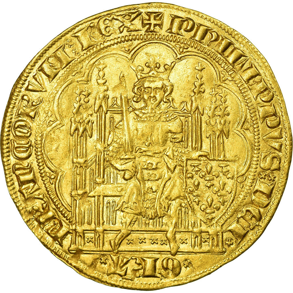 Coin, France, Philippe VI, Ecu d'or à la chaise, AU(55-58), Gold, Duplessy 249