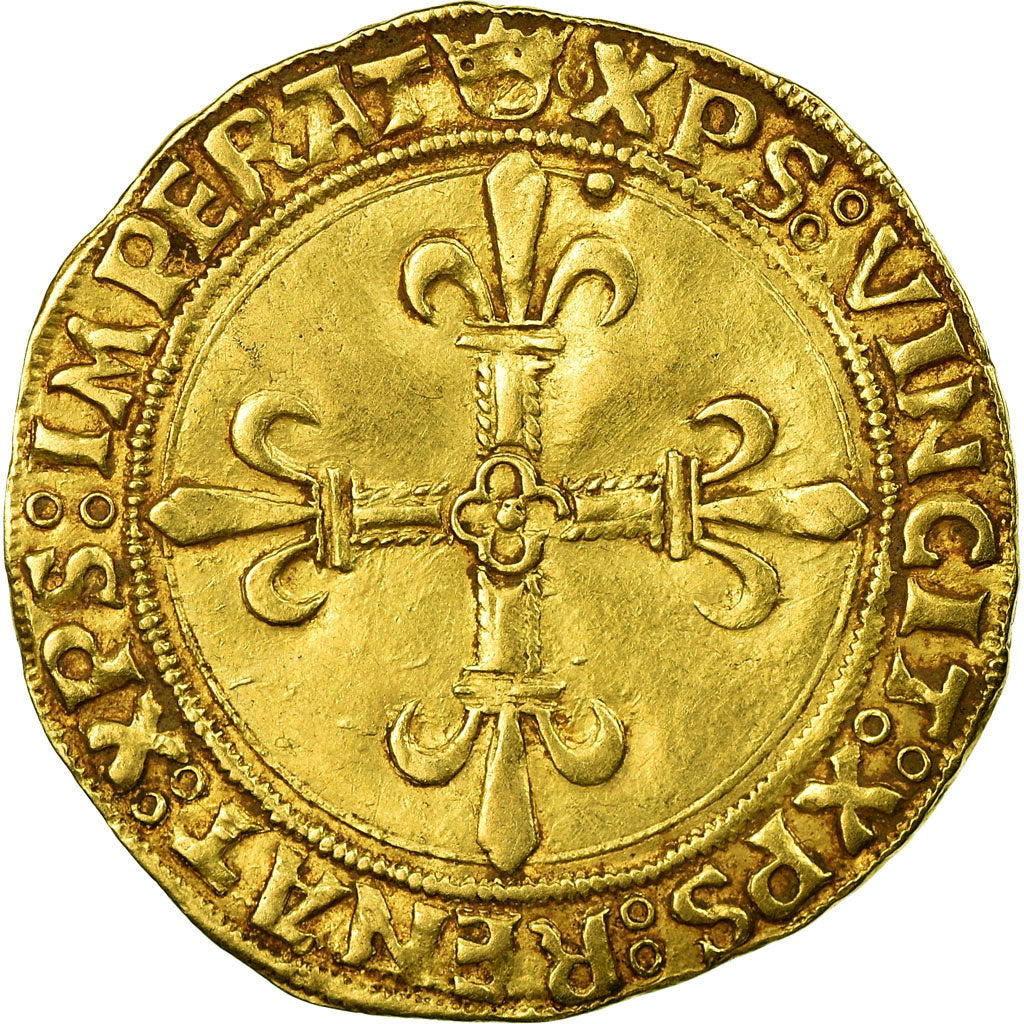 Munten, Frankrijk, François Ier, Ecu d'or, Cremieu, ZF, Goud, Duplessy:782