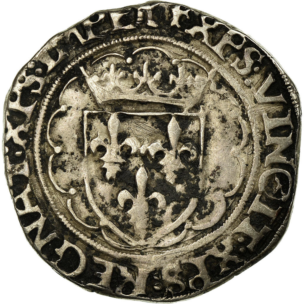 Coin, France, François Ier, 1/2 Teston, Tours, 5th type, EF(40-45), Silver