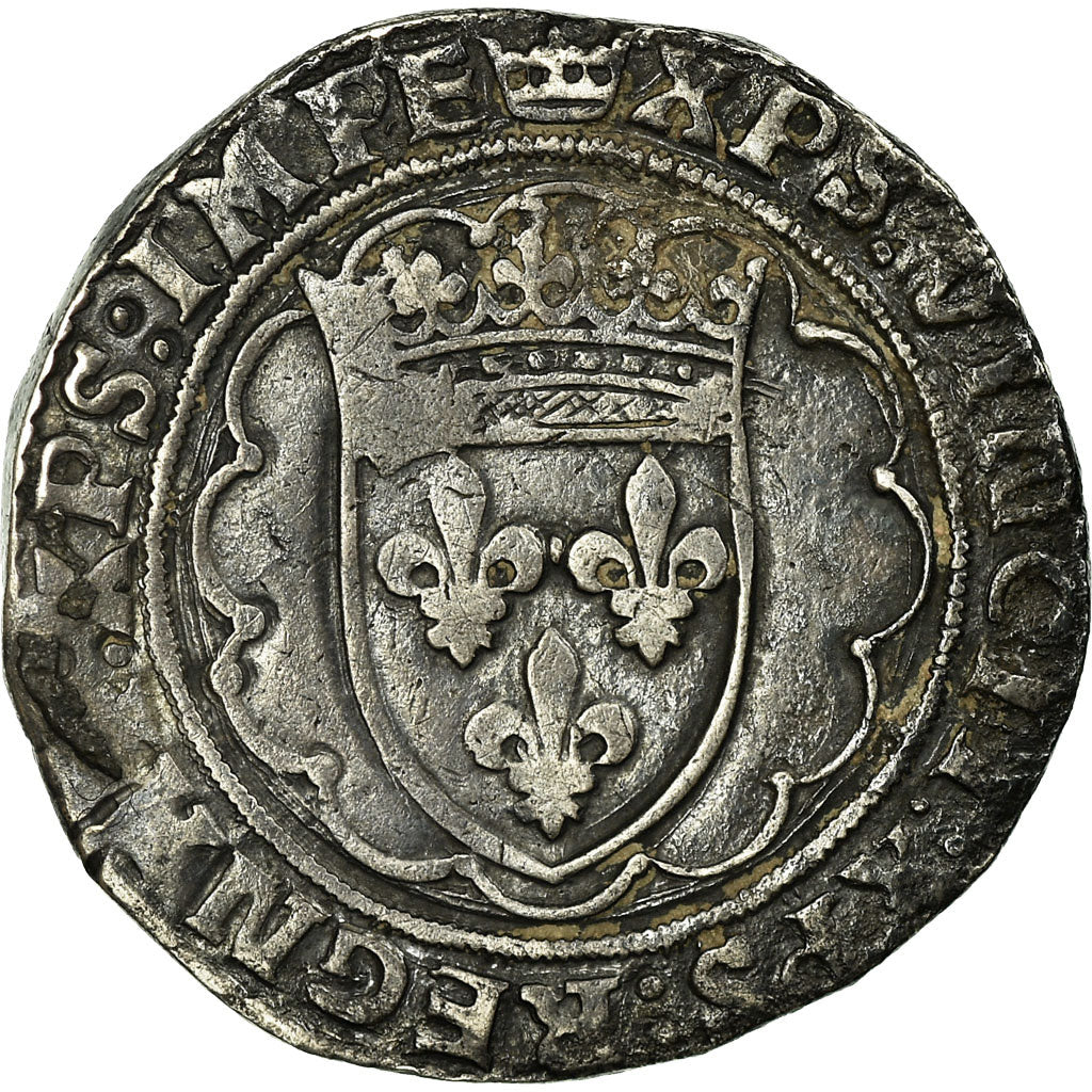 Coin, France, François Ier, Teston, Paris, 3rd type, EF(40-45), Silver