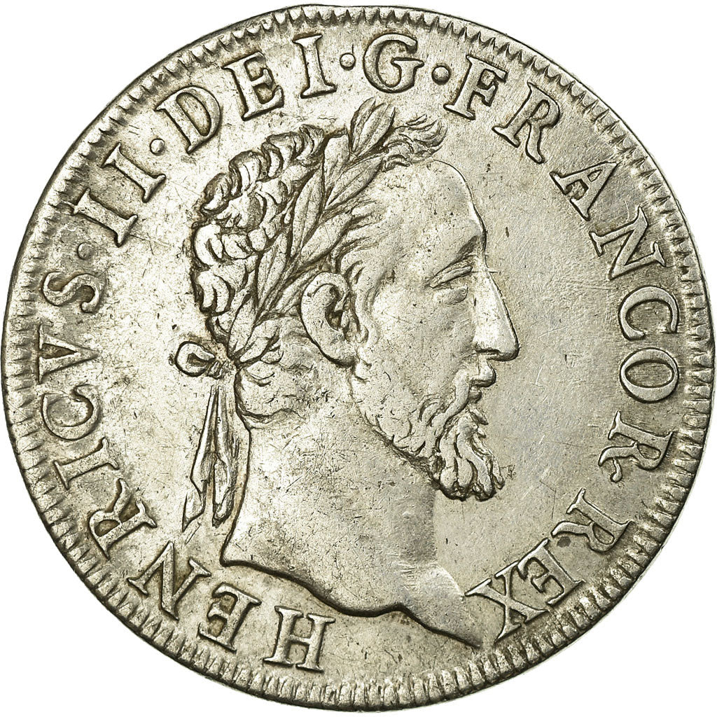 Monnaie, France, Henri II, Teston au moulin, 1553, Paris, 3rd type, TTB, Argent