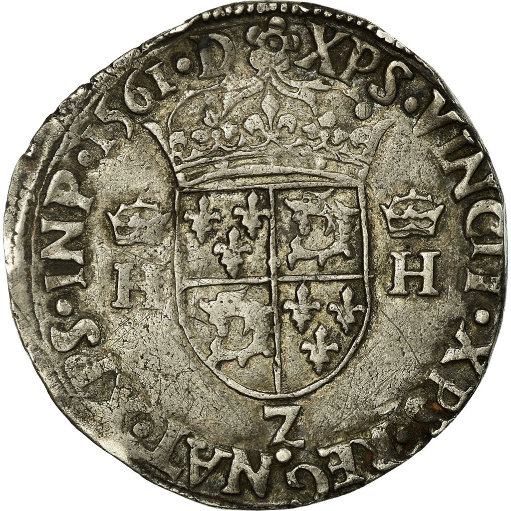 Coin, France, Charles IX, Teston du Dauphiné, 1561, Grenoble, VF(30-35)