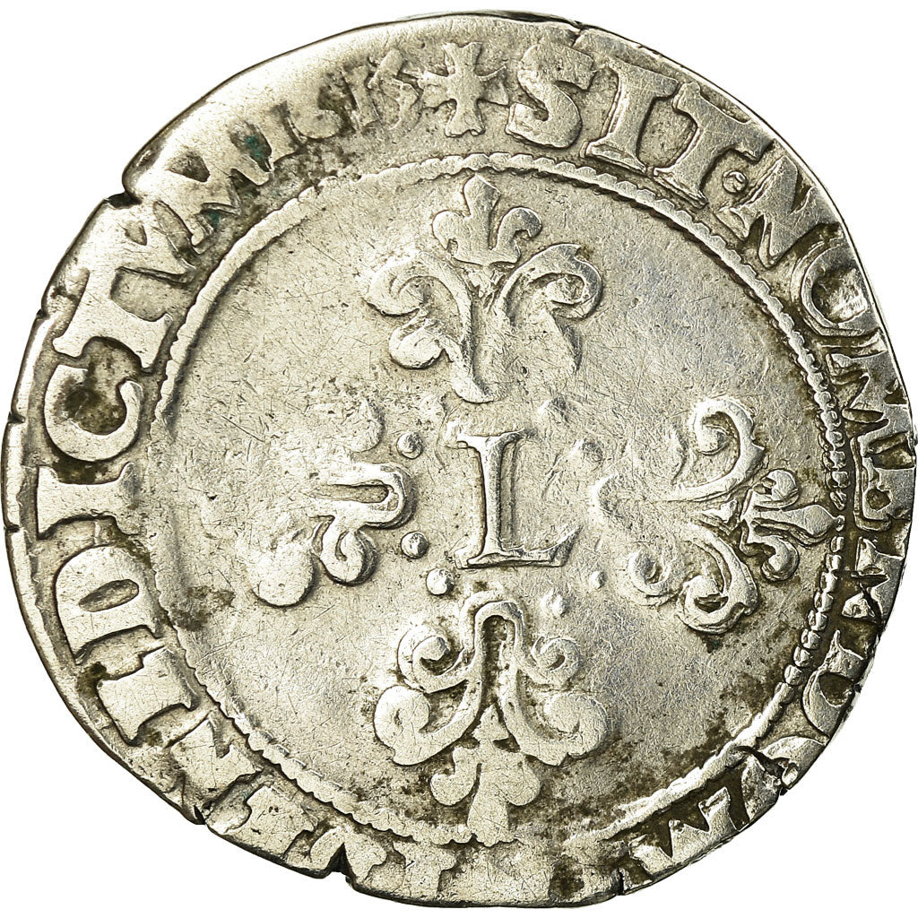 Monnaie, France, Louis XIII, 1/2 Franc, buste lauré au col fraisé, 1615 Rouen
