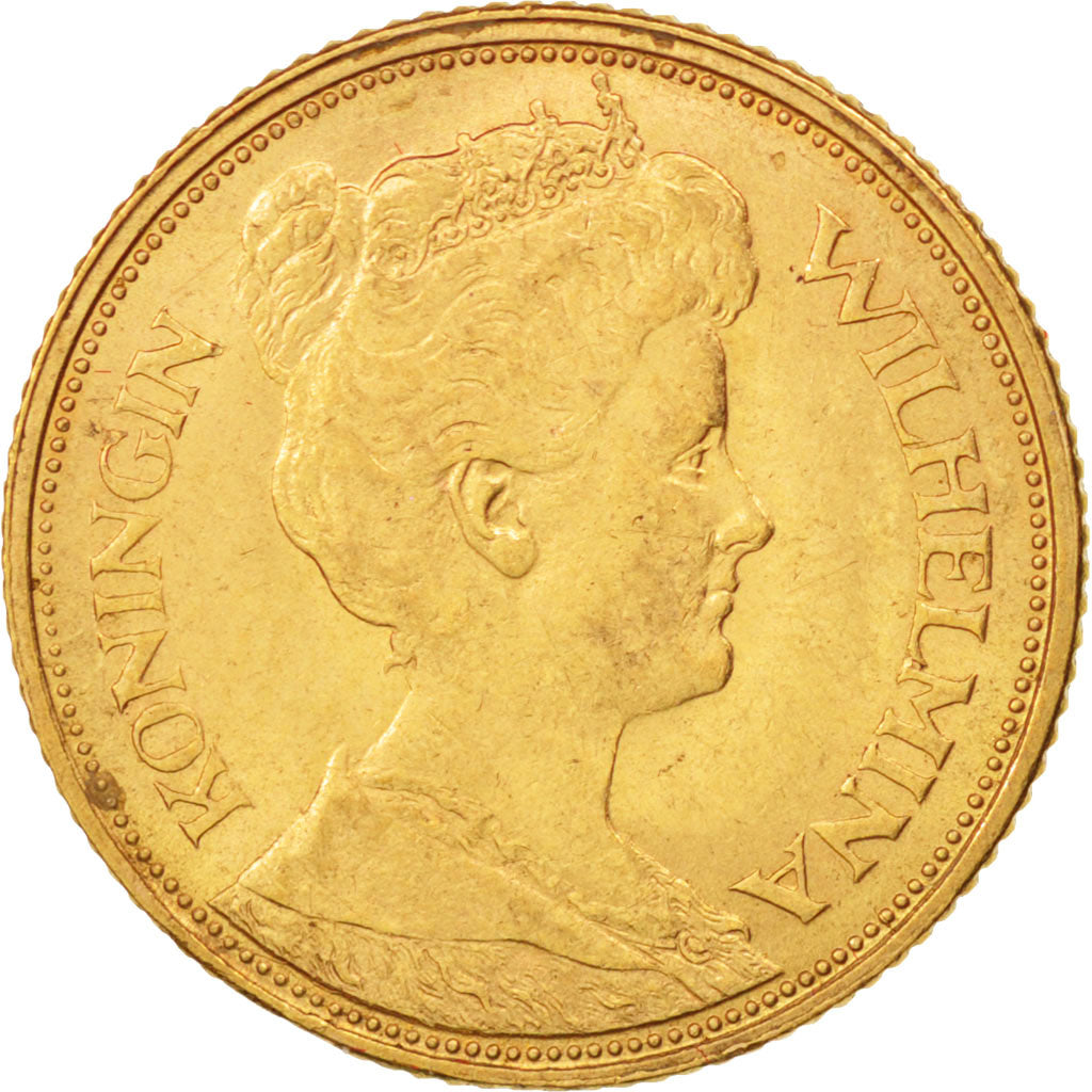 Netherlands, Wilhelmina I, 5 Gulden, 1912, Gold, KM:151