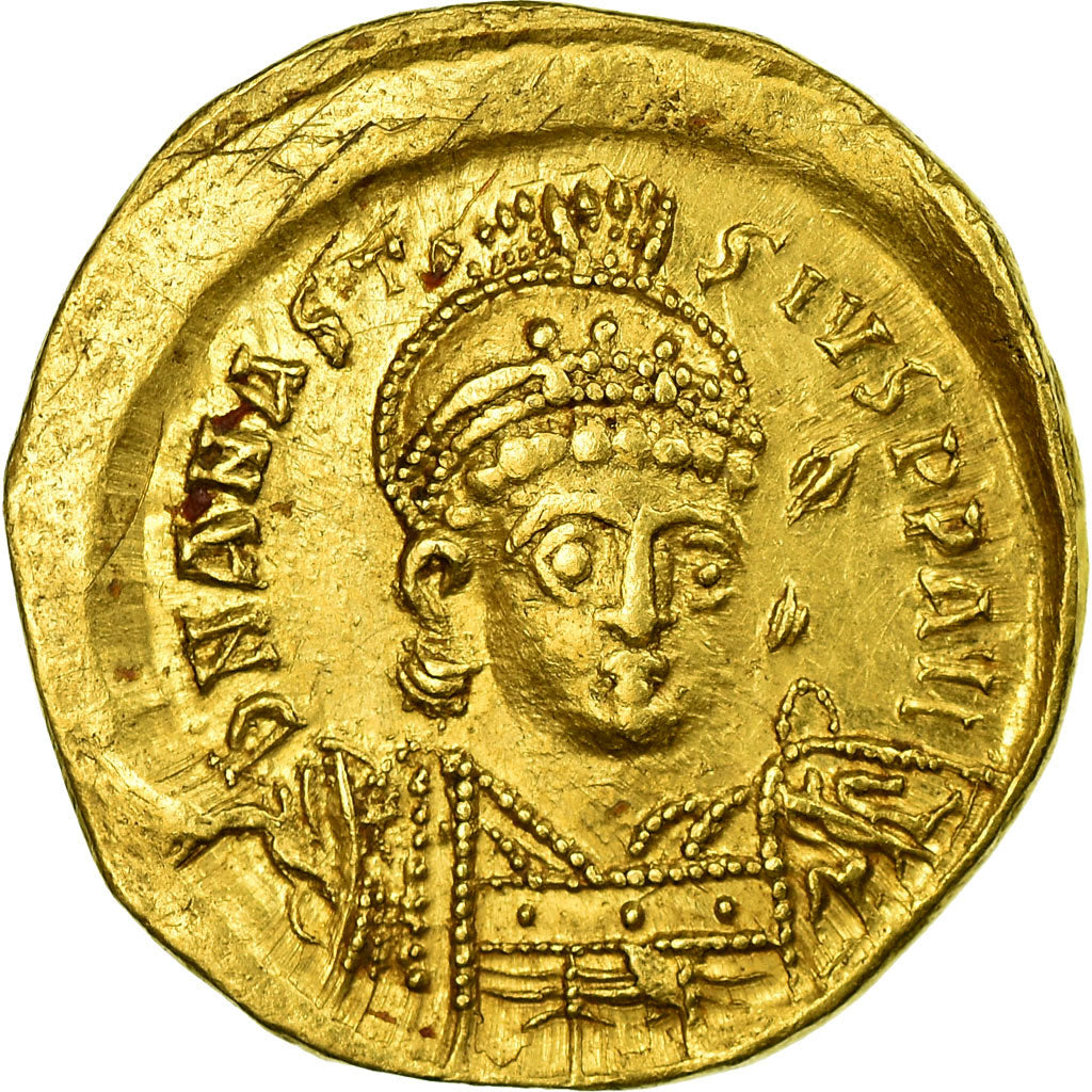 Monnaie, Anastase Ier, Solidus, 498-518, Constantinople, TTB+, Or, Sear:5