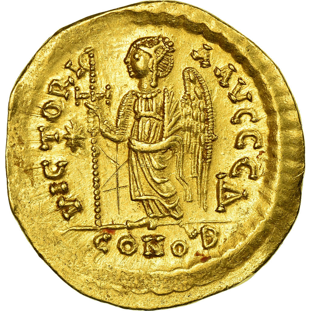 Monnaie, Anastase Ier, Solidus, 498-518, Constantinople, TTB+, Or, Sear:5