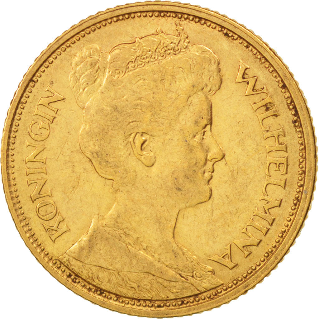 Netherlands, Wilhelmina I, 5 Gulden, 1912, Gold, KM:151