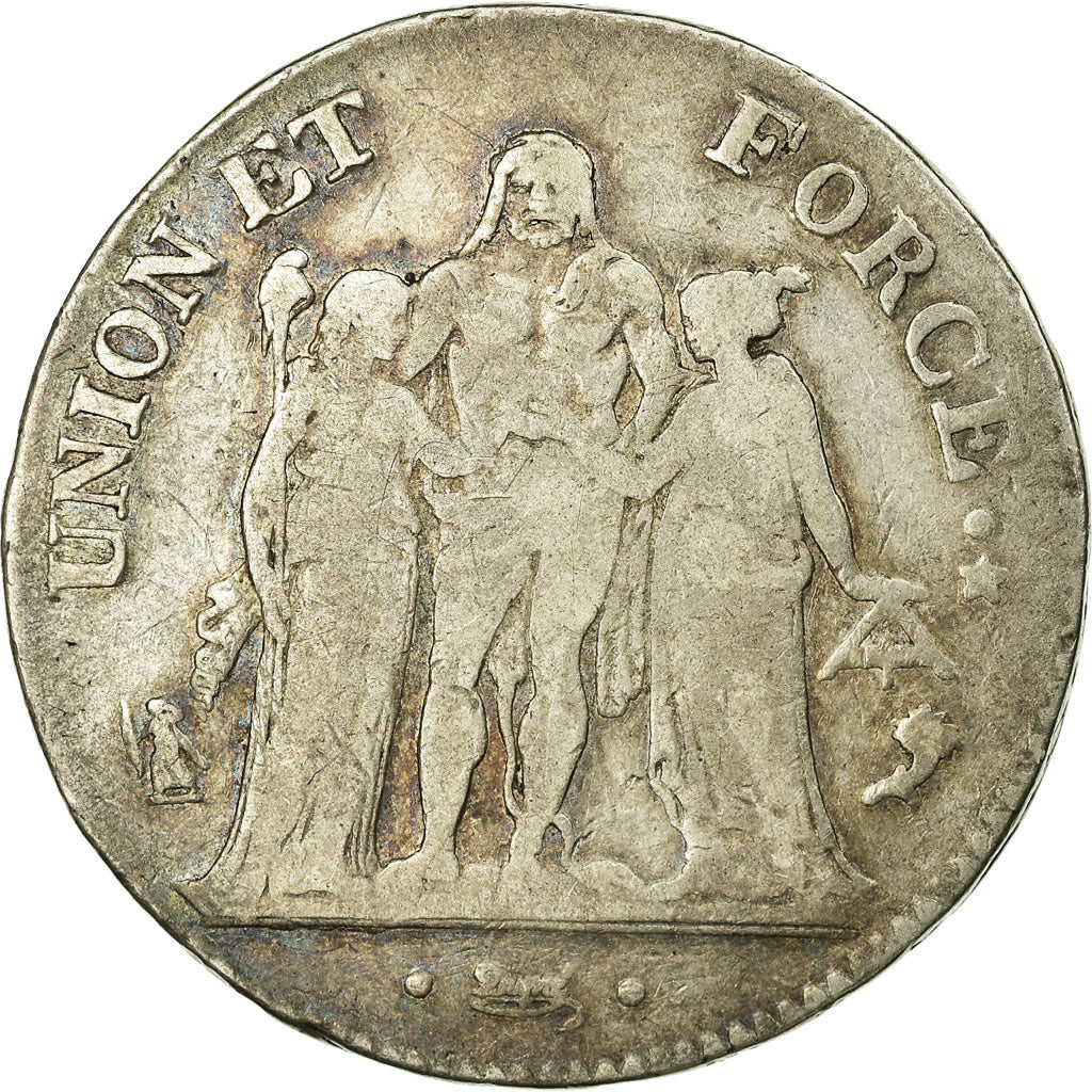 Coin, France, Union et Force, 5 Francs, 1796, Paris, VF(20-25), Silver