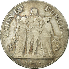 Coin, France, Union et Force, 5 Francs, 1796, Paris, VF(20-25), Silver
