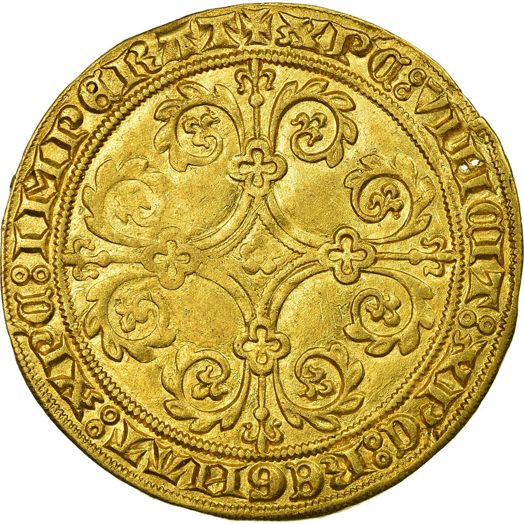 Moneta, Belgio, Jeanne & Wenceslas, Pieter d'Or, 1380, Louvain, BB, Oro