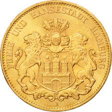 German States, HAMBURG, 20 Mark, 1913 J, Hamburg, Gold, KM:618