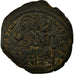 Moneda, Justin II et Sophie, Follis, 567, Kyzikos, MBC, Cobre, Sear:372
