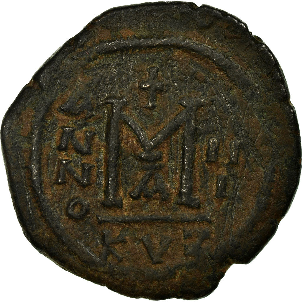 Moneta, Justin II et Sophie, Follis, 567, Kyzikos, BB, Rame, Sear:372