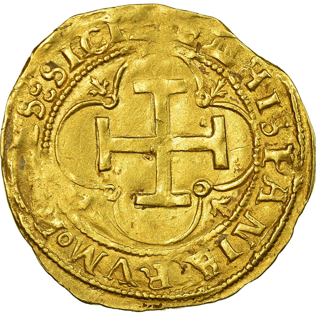 Moneta, Spagna, Jeanne et Charles, Escudo, Seville, BB+, Oro