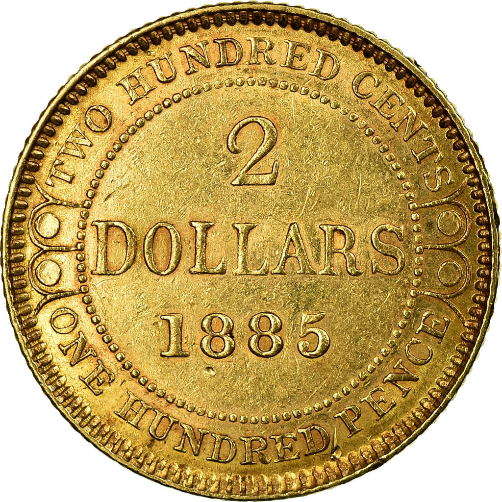 Coin, NEWFOUNDLAND, Victoria, 2 Dollars, 1885, AU(55-58), Gold, KM:5