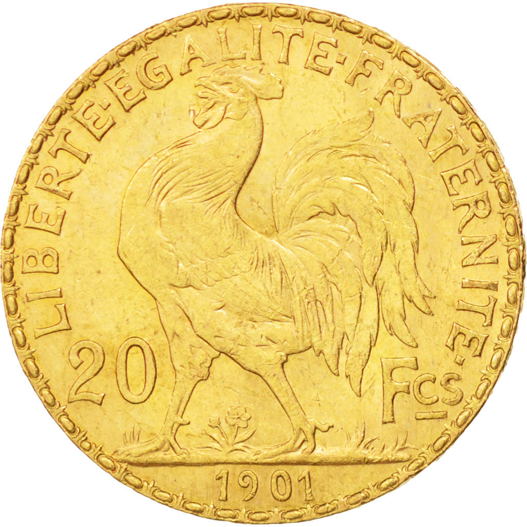 France, Marianne, 20 Francs, 1901, Or, KM:847