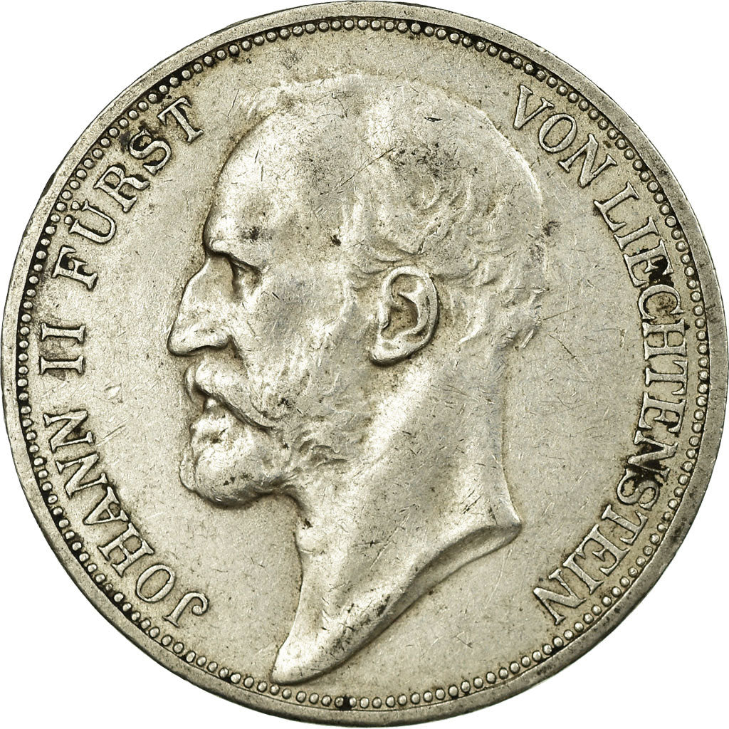 Coin, Liechtenstein, Prince John II, 2 Kronen, 1912, AU(50-53), Silver, KM:3
