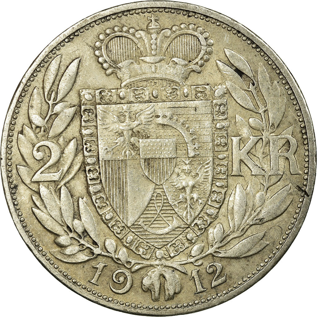 Monnaie, Liechtenstein, Prince John II, 2 Kronen, 1912, TTB+, Argent, KM:3