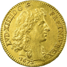 Coin, France, Louis XIV, Louis d'or à la tête nue, 1672, Paris, KM 219.1