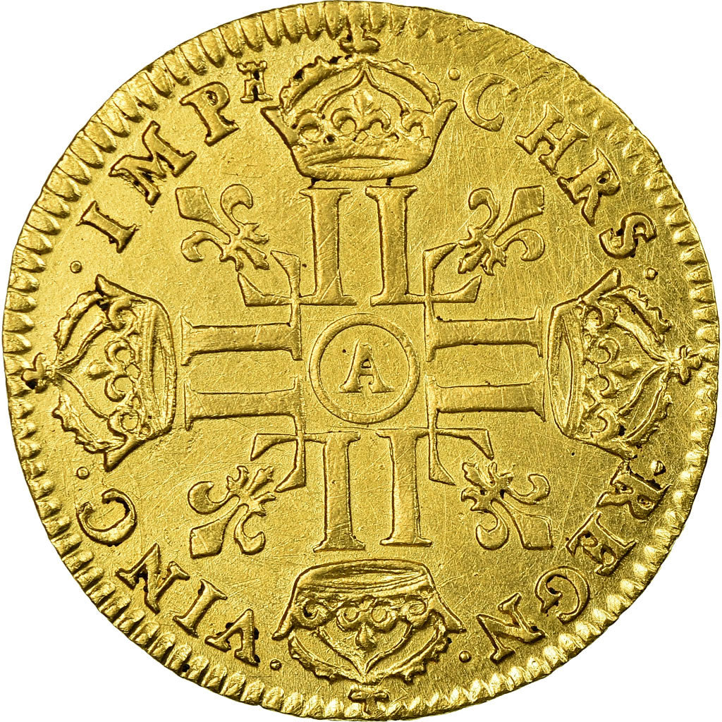 Coin, France, Louis XIV, Louis d'or à la tête nue, 1672, Paris, KM 219.1