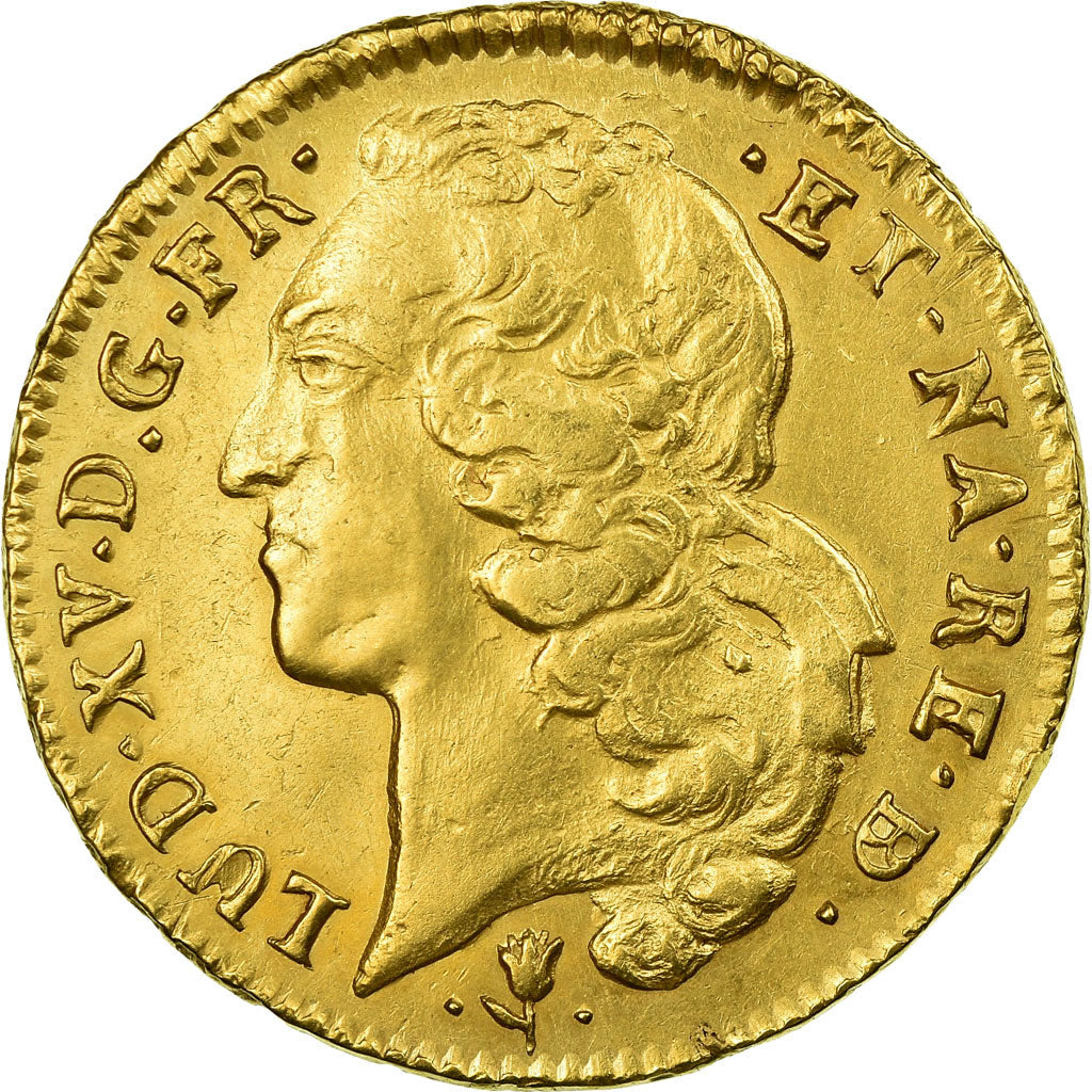 Coin, France, Louis XV, Double louis d'or de Béarn au bandeau, 1754 Pau, KM 522