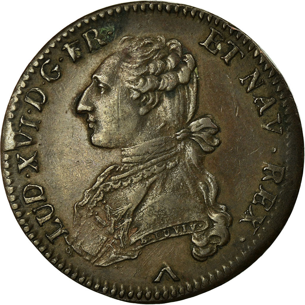 França, Louis XVI, Double Louis, 1782, Lille, Essai de frappe, EF(40-45),Copper