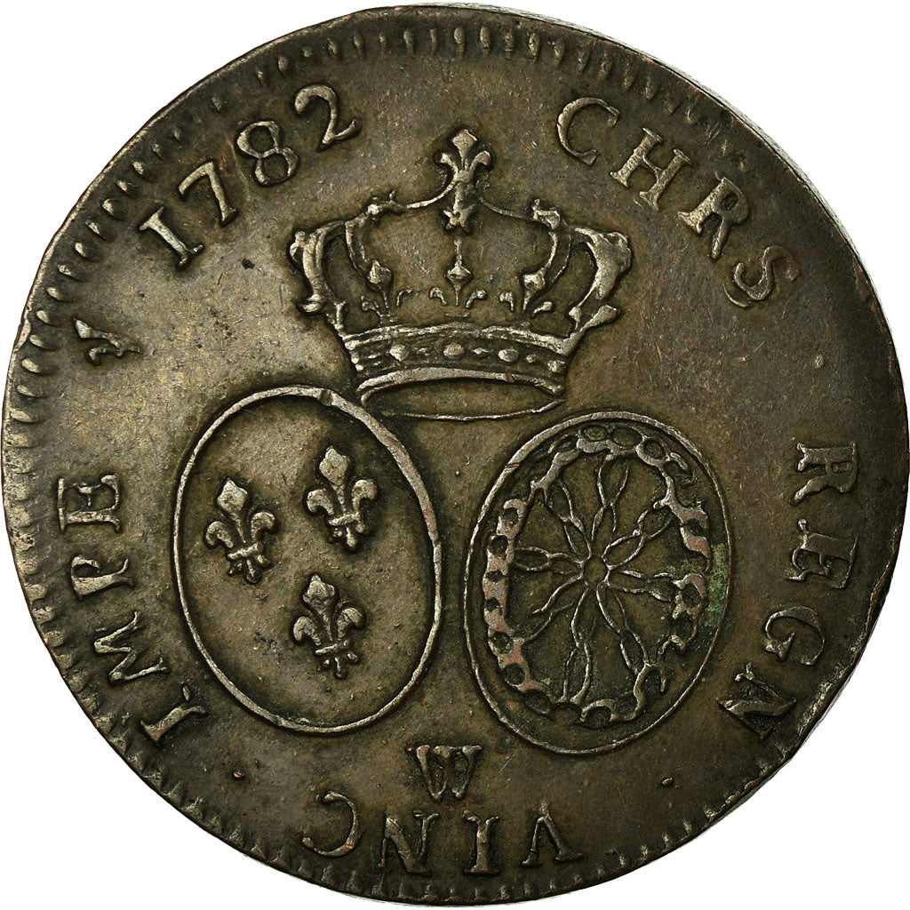 França, Louis XVI, Double Louis, 1782, Lille, Essai de frappe, EF(40-45),Copper