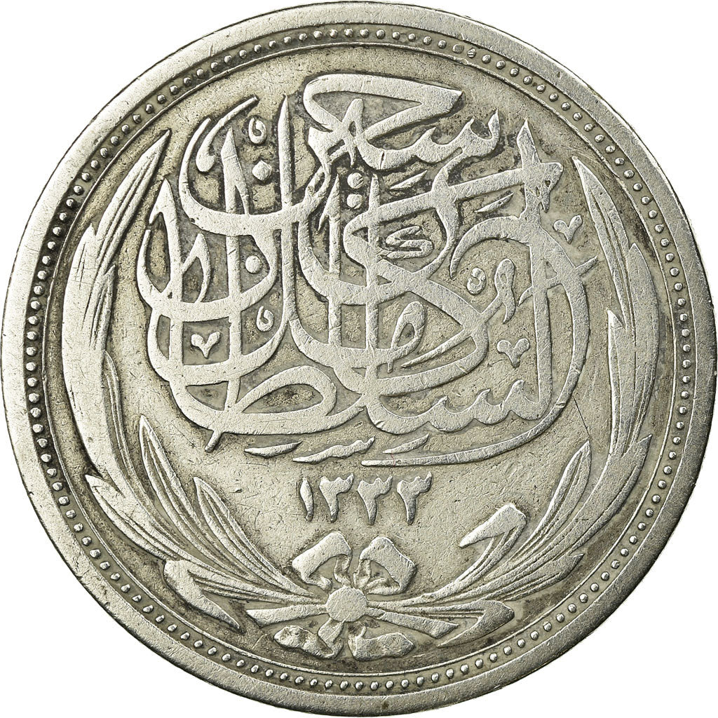 Coin, Egypt, Hussein Kamil, 10 Piastres, 1917, EF(40-45), Silver, KM:319