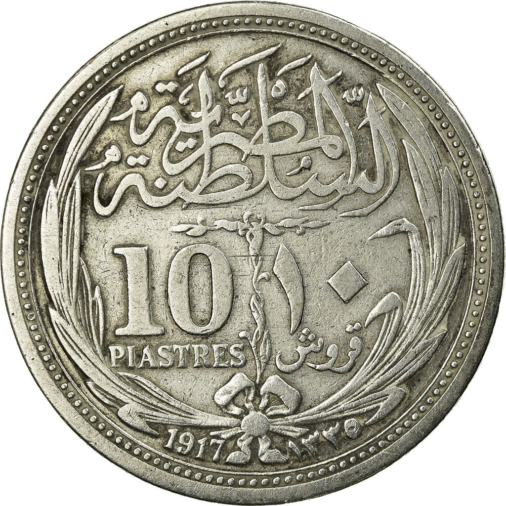 Coin, Egypt, Hussein Kamil, 10 Piastres, 1917, EF(40-45), Silver, KM:319