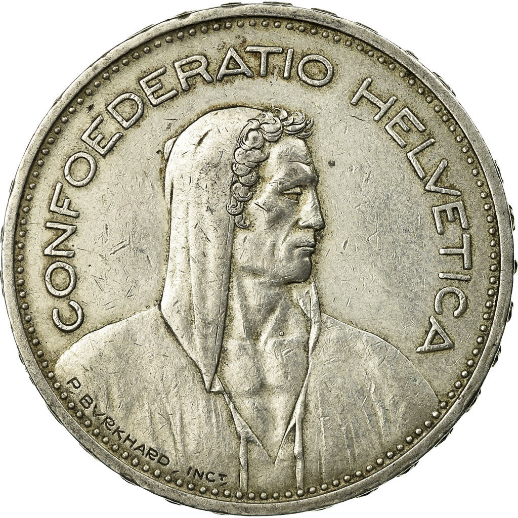 Coin, Switzerland, 5 Francs, 1933, Bern, EF(40-45), Silver, KM:40
